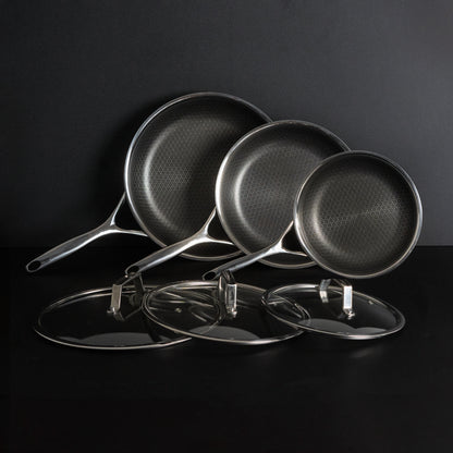 Hybrid-Bratpfannen-Set Ø 20, 24 &amp; 28 3-teilig mit Deckel