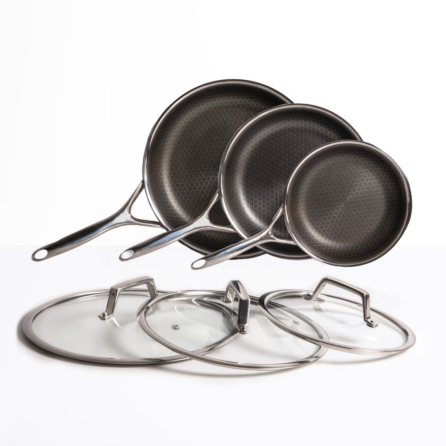 Hybrid-Bratpfannen-Set Ø 20, 24 &amp; 28 3-teilig mit Deckel