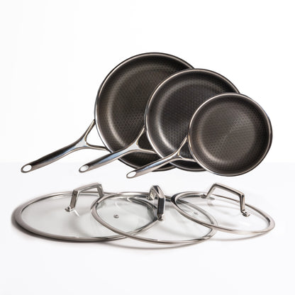 Hybrid-Bratpfannen-Set Ø 20, 24 &amp; 28 3-teilig mit Deckel