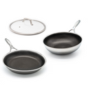 Kombinierter Pfannensatz Ø 28, 2-teilig mit Deckel (Bratpfanne und Wok)