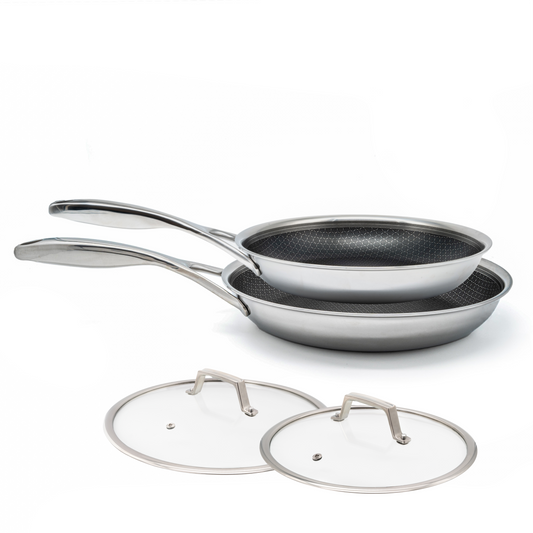 Hybrid-Bratpfannen-Set Ø 24 &amp; 28 2-teilig mit Deckel